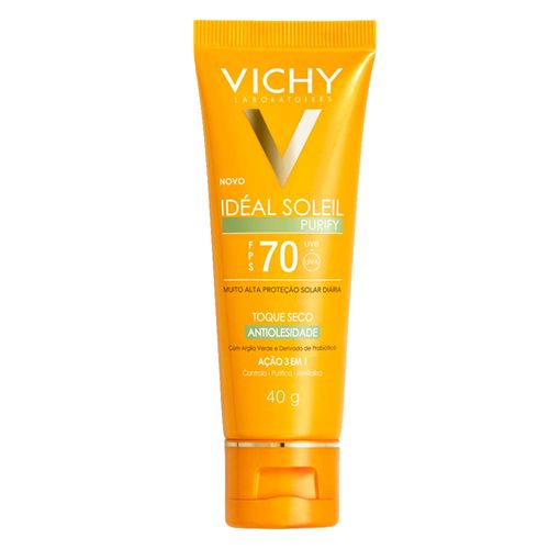 Protetor Solar Facial Vichy Ideal Soleil Purify Sem Cor Fps70 40g