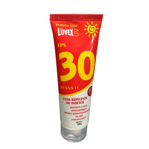 Protetor Solar Fator 30 com Repelente de Insetos Luvex