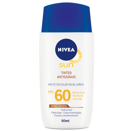 Protetor Solar Nivea Sun Facial Tinted Antissinais Fps60 50ml