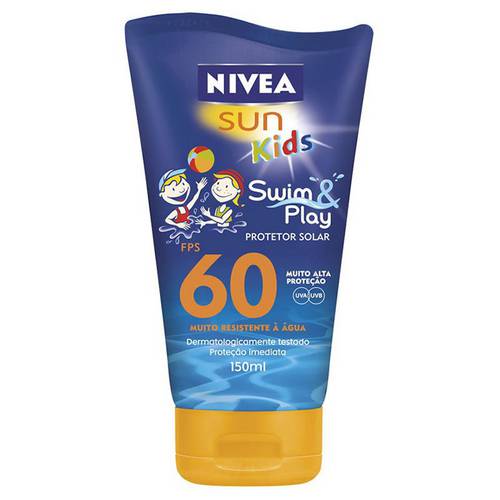 Protetor Solar Nivea Sun Kids Swin Play Fps 60 com 150 Ml