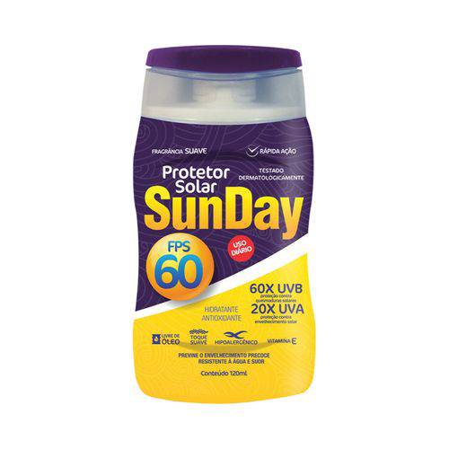Protetor Solar Sunday - Fps 60 120Ml