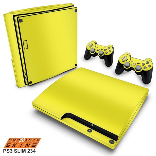 PS3 Slim Skin - Amarelo Adesivo Brilhoso