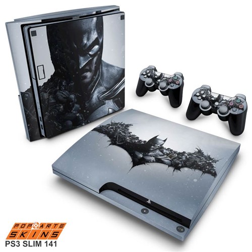 PS3 Slim Skin - Batman Akham Origins Adesivo Brilhoso