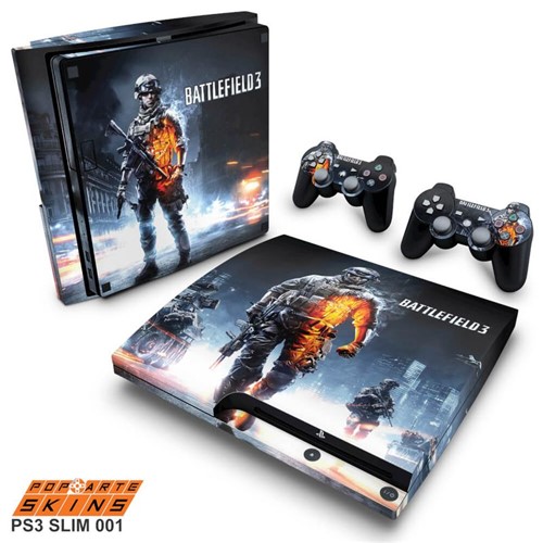 PS3 Slim Skin - Battlefield 3 Adesivo Brilhoso