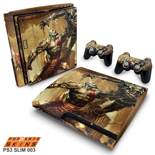 PS3 Slim Skin - God Of War 3 #A Adesivo Brilhoso