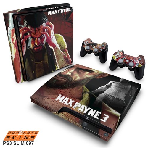 PS3 Slim Skin - Max Payne Adesivo Brilhoso