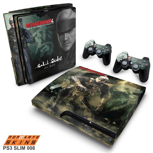 PS3 Slim Skin - Metal Gear Solid 4 Adesivo Brilhoso