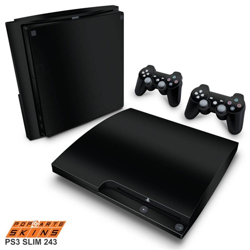 PS3 Slim Skin - Preto Black Piano Adesivo Brilhoso