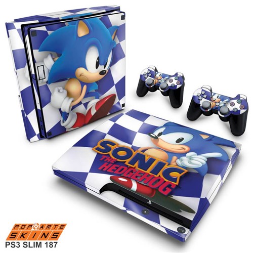 PS3 Slim Skin - Sonic The Hedgehog Adesivo Brilhoso
