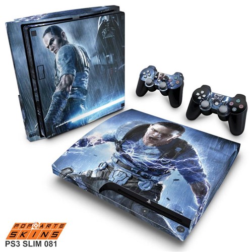 PS3 Slim Skin - Star Wars The Force Unleashed Adesivo Brilhoso