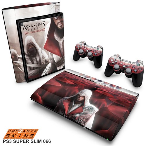 PS3 Super Slim Skin - Assassins Creed Brotherhood #A Adesivo Brilhoso