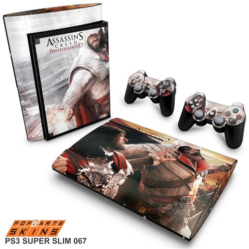 PS3 Super Slim Skin - Assassins Creed Brotherhood #B Adesivo Brilhoso