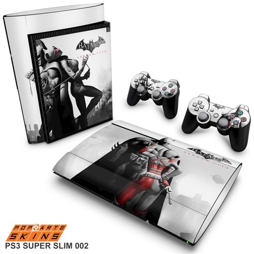 PS3 Super Slim Skin - Batman Akham City Adesivo Brilhoso