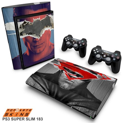 PS3 Super Slim Skin - Batman Vs Superman Adesivo Brilhoso