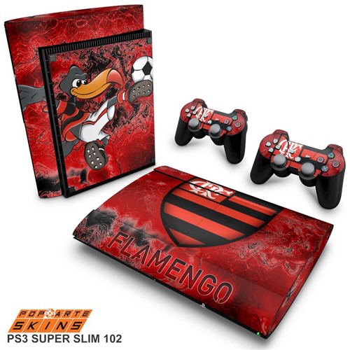 PS3 Super Slim Skin - Flamengo Adesivo Brilhoso
