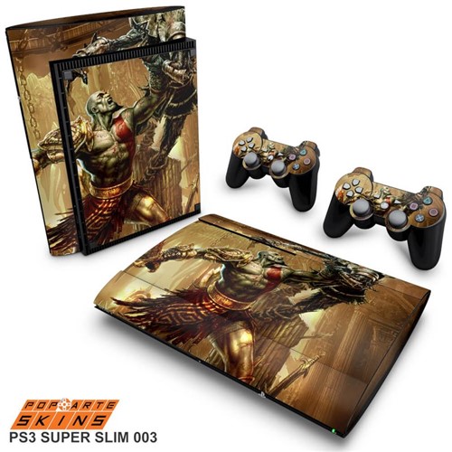 PS3 Super Slim Skin - God Of War 3 #A Adesivo Brilhoso