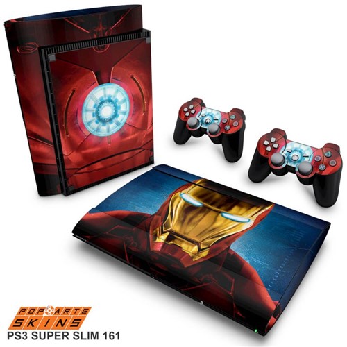 PS3 Super Slim Skin - Iron Man - Homem de Ferro #B Adesivo Brilhoso