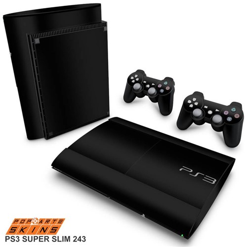 PS3 Super Slim Skin - Preto Black Piano Adesivo Brilhoso