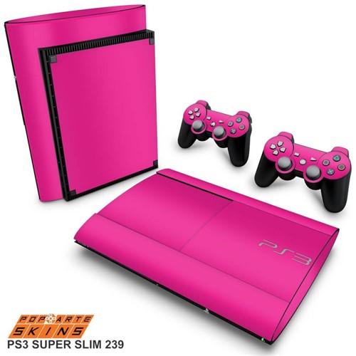 PS3 Super Slim Skin - Rosa Adesivo Brilhoso