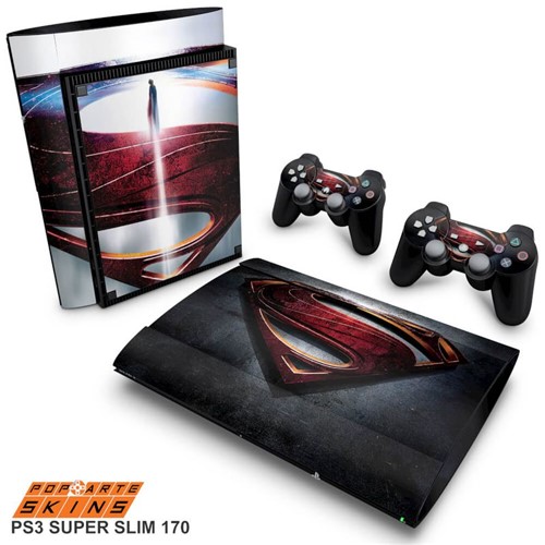 PS3 Super Slim Skin - Superman - Man Of Steel Adesivo Brilhoso