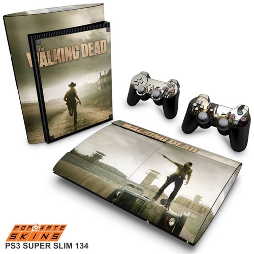 PS3 Super Slim Skin - The Walking Dead #B Adesivo Brilhoso