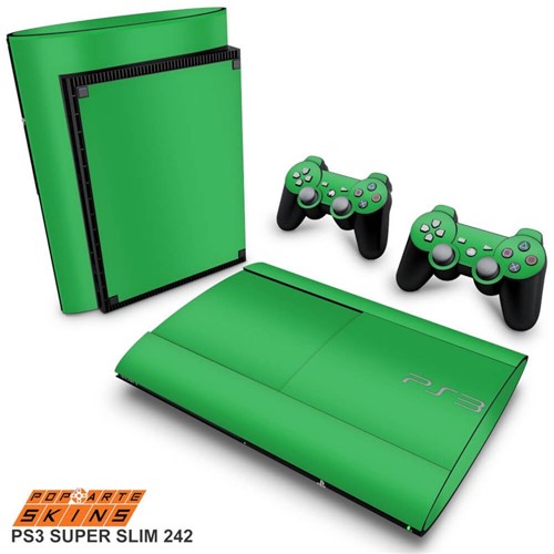 PS3 Super Slim Skin - Verde Adesivo Brilhoso