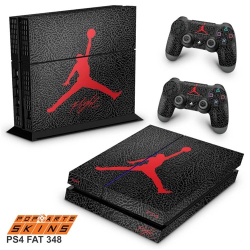 PS4 Fat Skin - Air Jordan Flight Adesivo Brilhoso