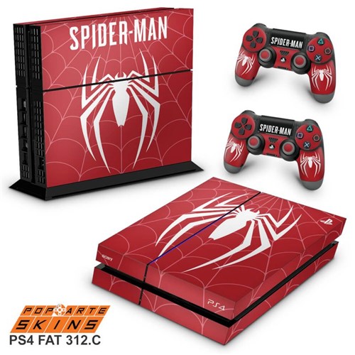 Ps4 Fat Skin - Spider-man Bundle #c Adesivo Brilhoso