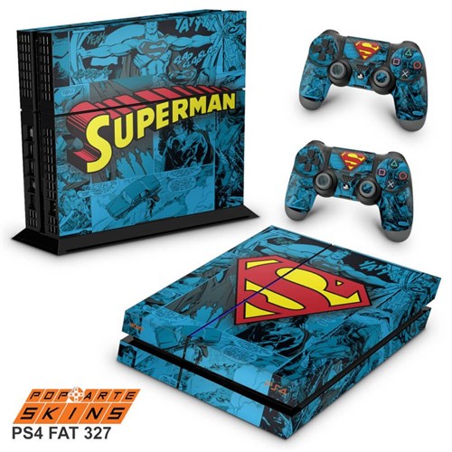PS4 Fat Skin - Super Homem Superman Comics Adesivo Brilhoso