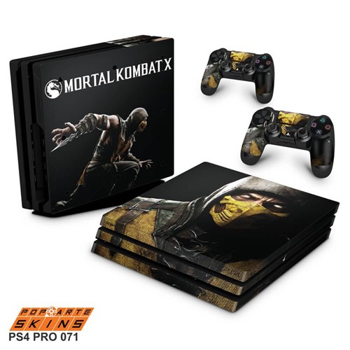 Ps4 Pro Skin - Mortal Kombat X Adesivo Brilhoso
