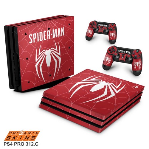 Ps4 Pro Skin - Spider-man Bundle #c Adesivo Brilhoso