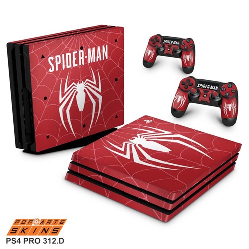 Ps4 Pro Skin - Spider-man Bundle #d Adesivo Brilhoso