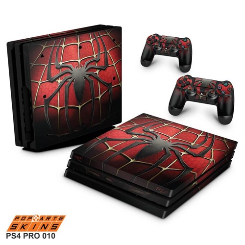 Ps4 Pro Skin - Spider Man - Homem Aranha Adesivo Brilhoso