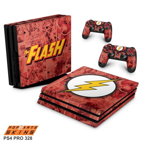 PS4 Pro Skin - The Flash Comics Adesivo Brilhoso