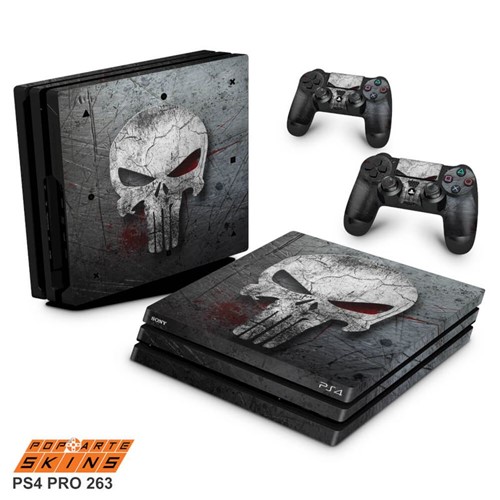 Ps4 Pro Skin - The Punisher Justiceiro #b Adesivo Brilhoso