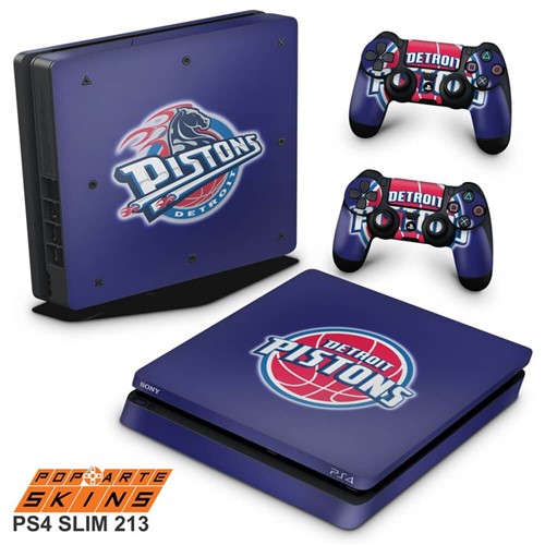 Ps4 Slim Skin - Detroit Pistons - NBA Adesivo Brilhoso