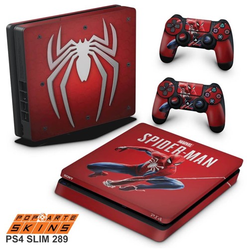 Ps4 Slim Skin - Homem Aranha Spider-man Adesivo Brilhoso