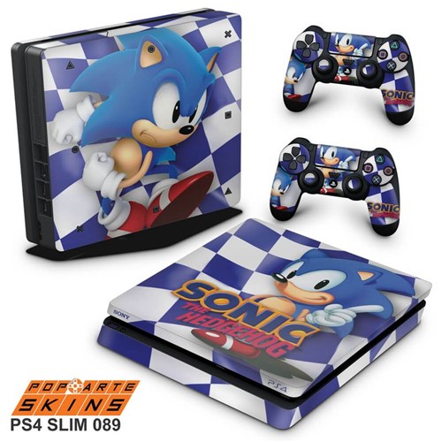 Ps4 Slim Skin - Sonic The Hedgehog Adesivo Brilhoso