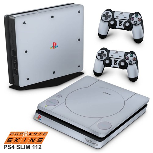 Ps4 Slim Skin - Sony Playstation 1 Adesivo Brilhoso