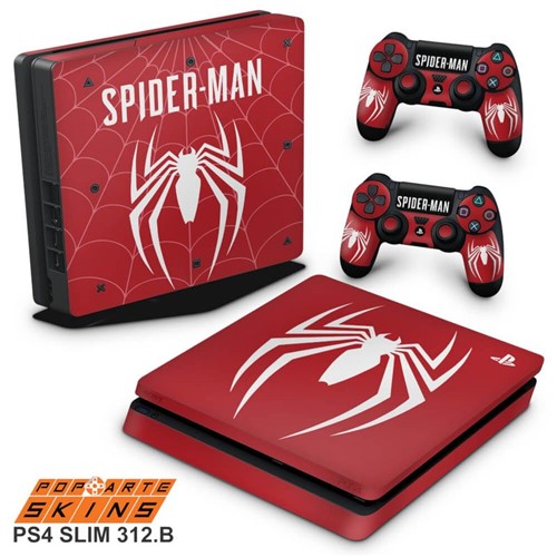 Ps4 Slim Skin - Spider-man Bundle #b Adesivo Brilhoso