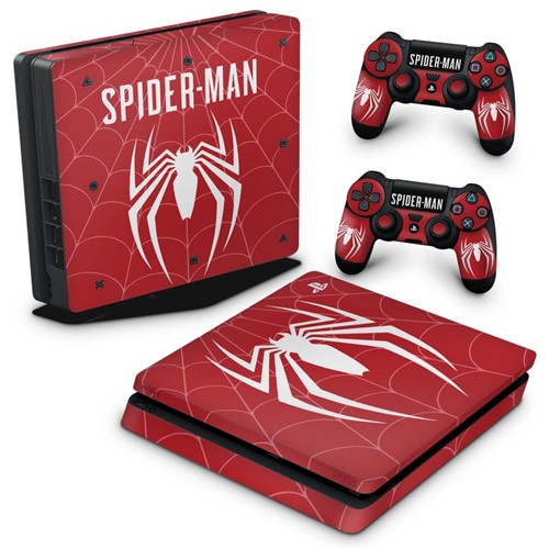 Ps4 Slim Skin - Spider-man Bundle #d Adesivo Brilhoso