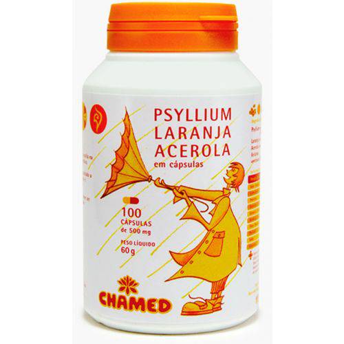 Psyllium Laranja e Acerola 500 Mg 100 Cáps Chamel