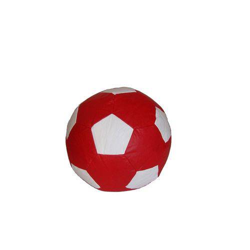 Puff Ball Futebol Infantil Pop Vermelho e Branco