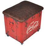 Puff Baú Coca-Cola Vintage Logo Usine Vermelho - Urban