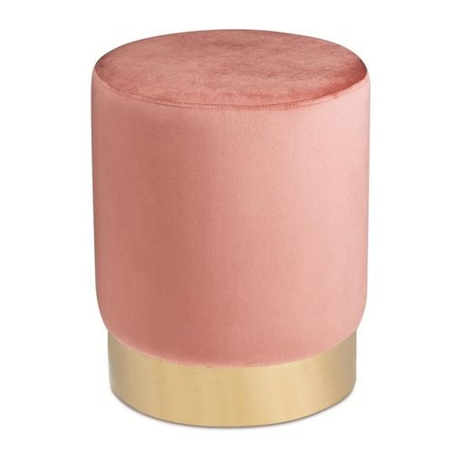 Puff Decorativo Rosa com Base Dourada Mart