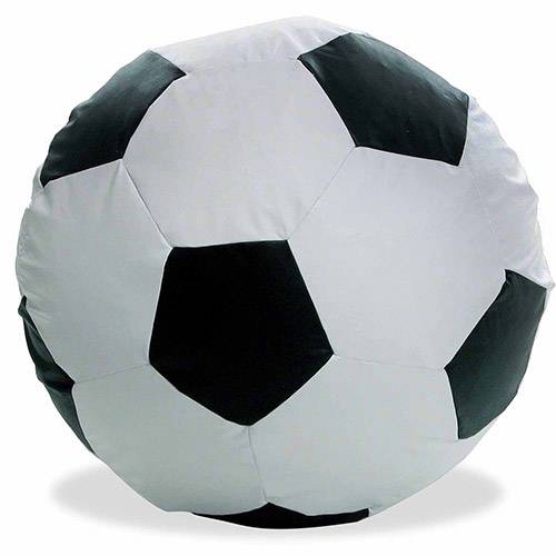 Puff Infantil Big Ball Futebol Courino Preto/Branco - Stay Puff