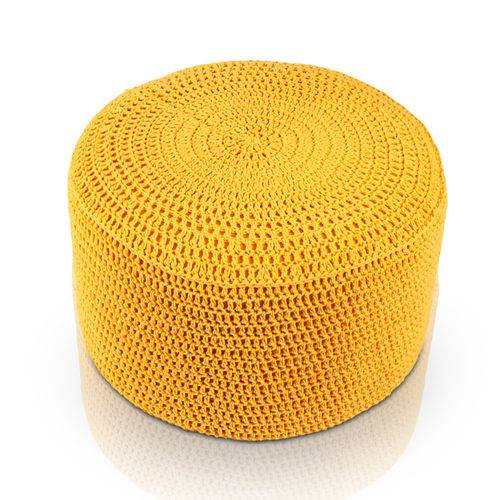 Puff Pastilha Crochê - Amarelo