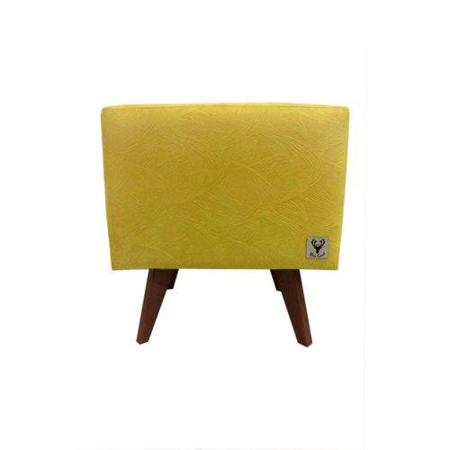 Puff Pé Palito Quadrado Alce Couch Velvet Next Amarelo 40cm