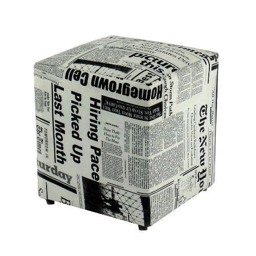 Puff Quadrado Box Jornal - Única