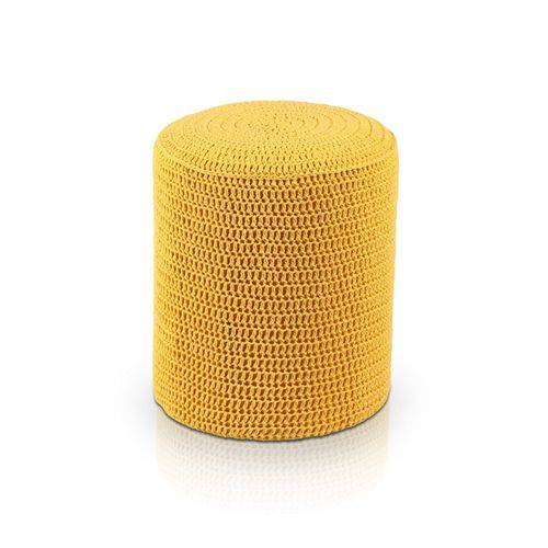 Puff Round Crochê Amarelo - Stay Puff